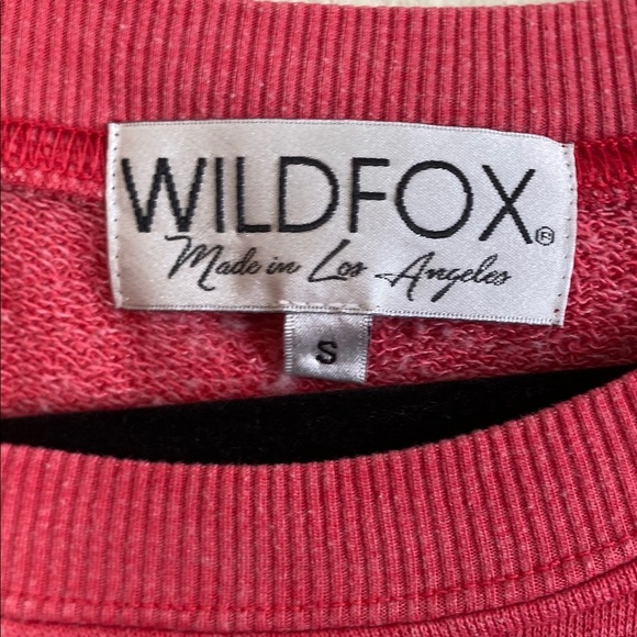 Wildfox Red Graphic crewneck Sweatshirt Rose Sil vous plait small - Picture 3 of 5